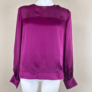 Raoul Blouse Luka Silk Blouse Beet Color NWT Size 10
